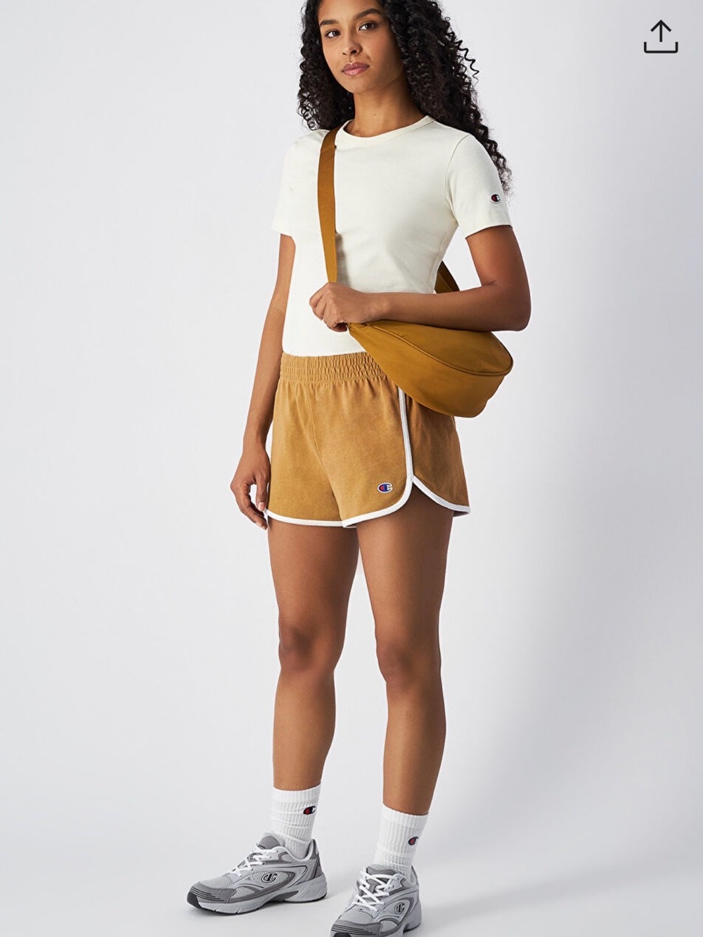 Champion mustard reverse weave core shorts NWT